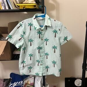 Boys Size 6 Button Up Cotton Shirt - Palms Like New